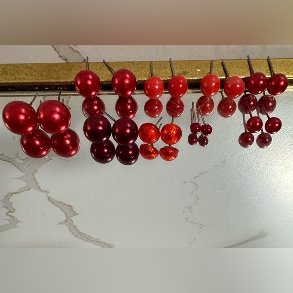 Red  faux pearl earring bundle - Picture 3 of 5